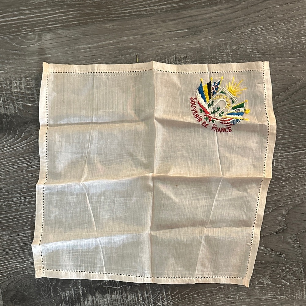 Souvenir de France Embroidered Handkerchief from WW1